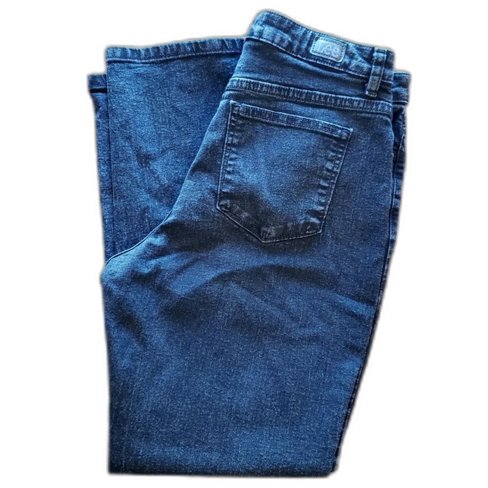 Lee Instantly Slims Black Straight Leg Jeans Size 12S Tummy Panel Relaxed Fit - Picture 2 of 9